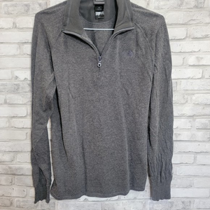 The North Face‎ TNF 1/4 Zip Jacket Fleece Pullover Sweater LS Size M Gray Mens